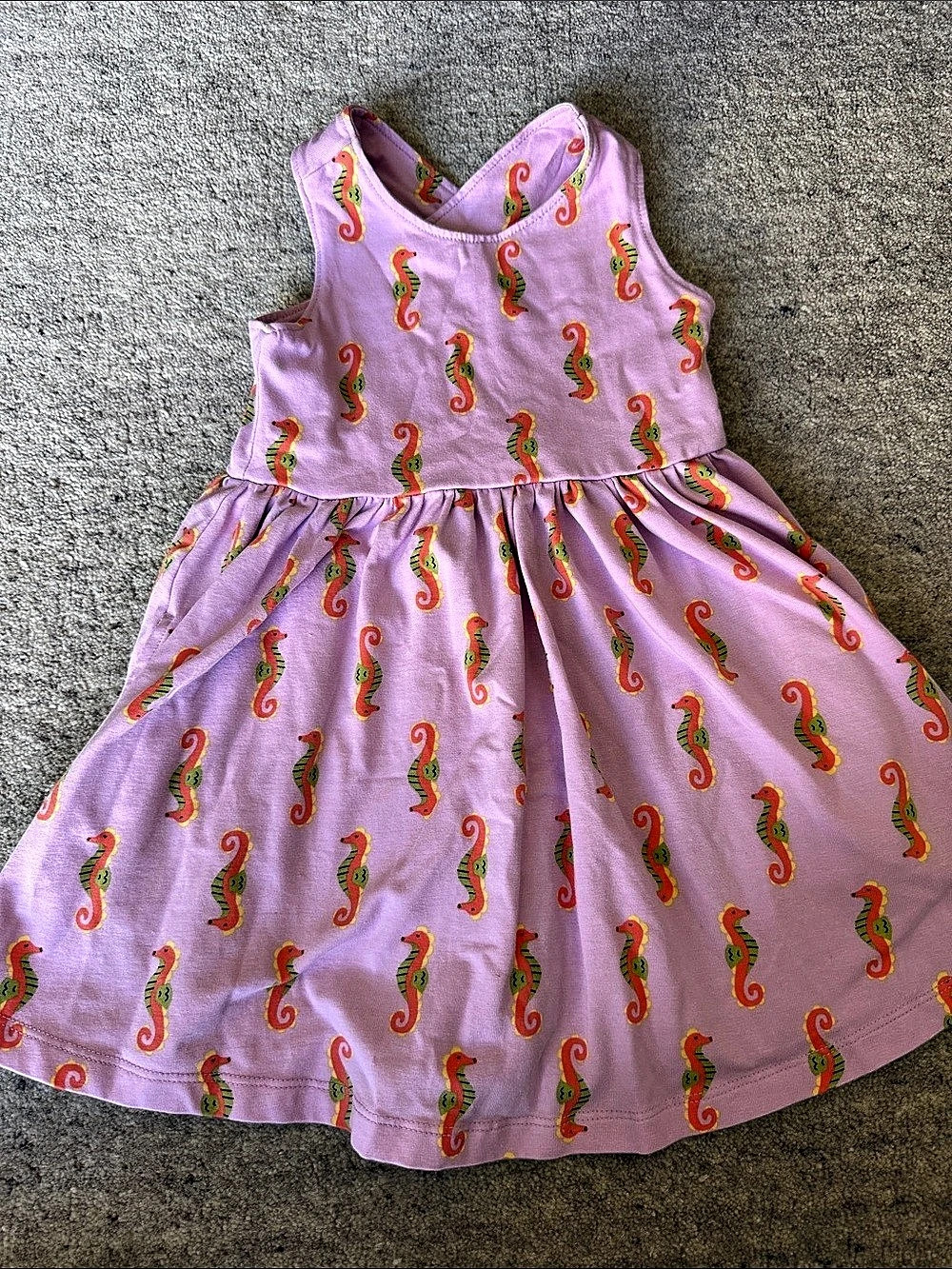 Hanna Andersson Crossback Skater Dress Pink & Green 3T